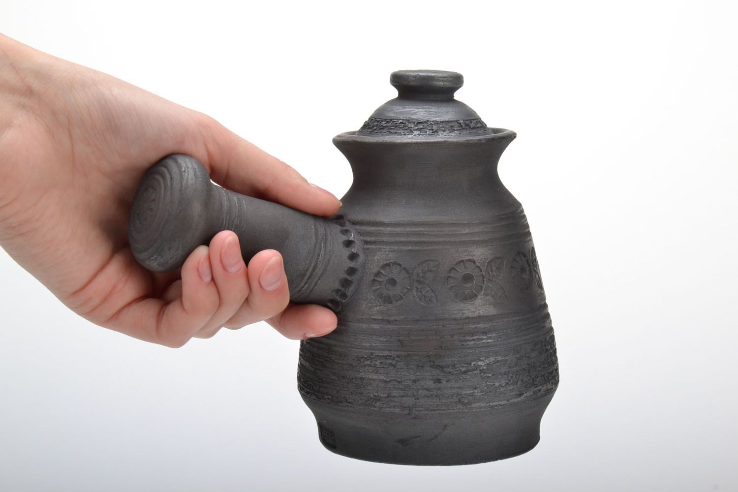 Ceramic cezve with lid  photo 5
