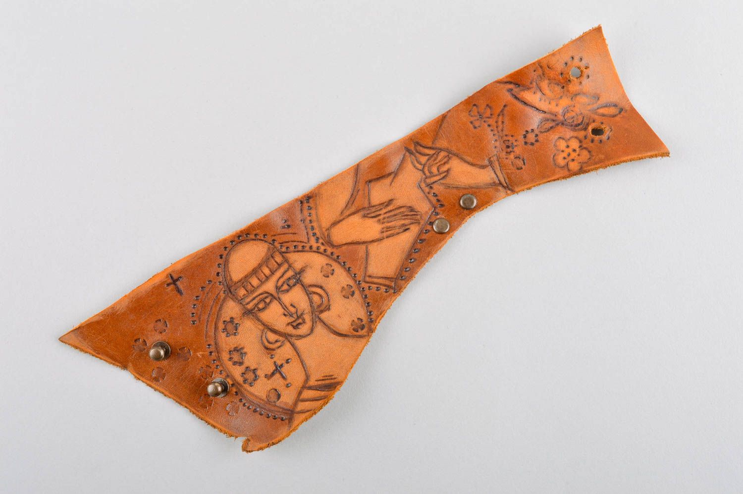 Breites Lederarmband handmade Damen Armband originell Schmuck für Frauen foto 3
