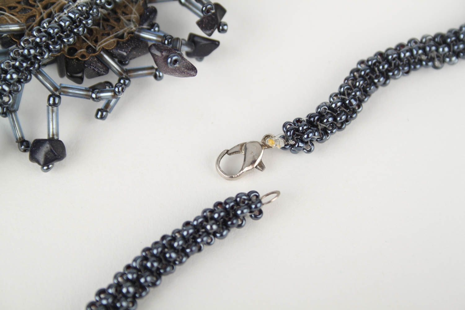 Collier perles de rocaille Bijou fait main design tressage Accessoire femme photo 5