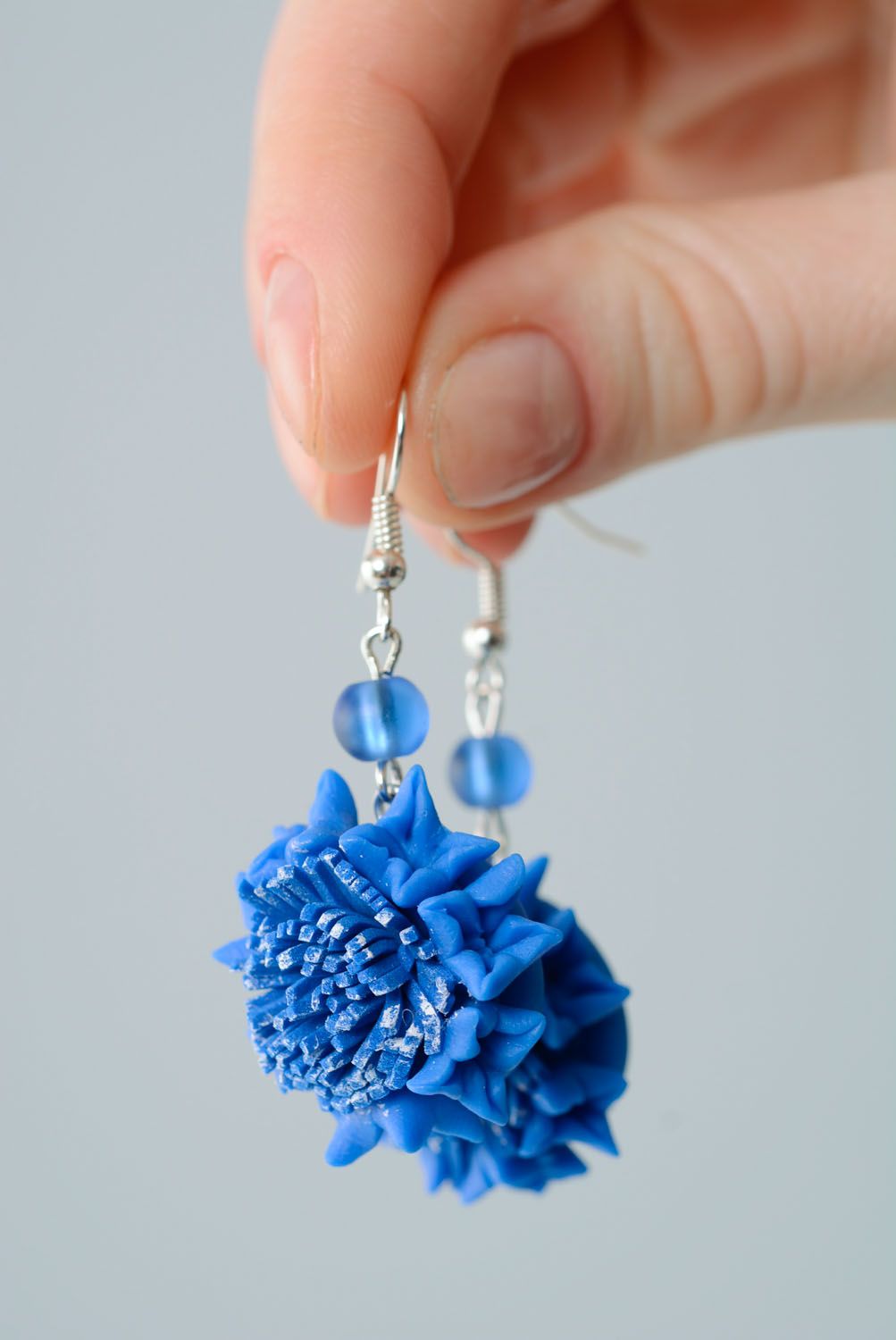 Flower earrings made of polymer clay photo 4