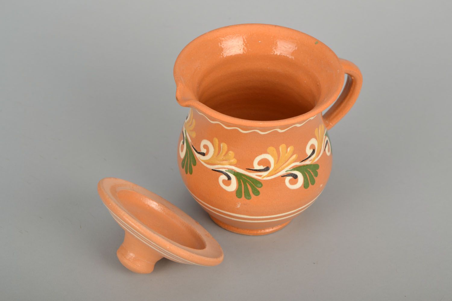 12 oz ceramic porcelain creamer pitcher with hand-painted floral design 1,23 lb photo 4