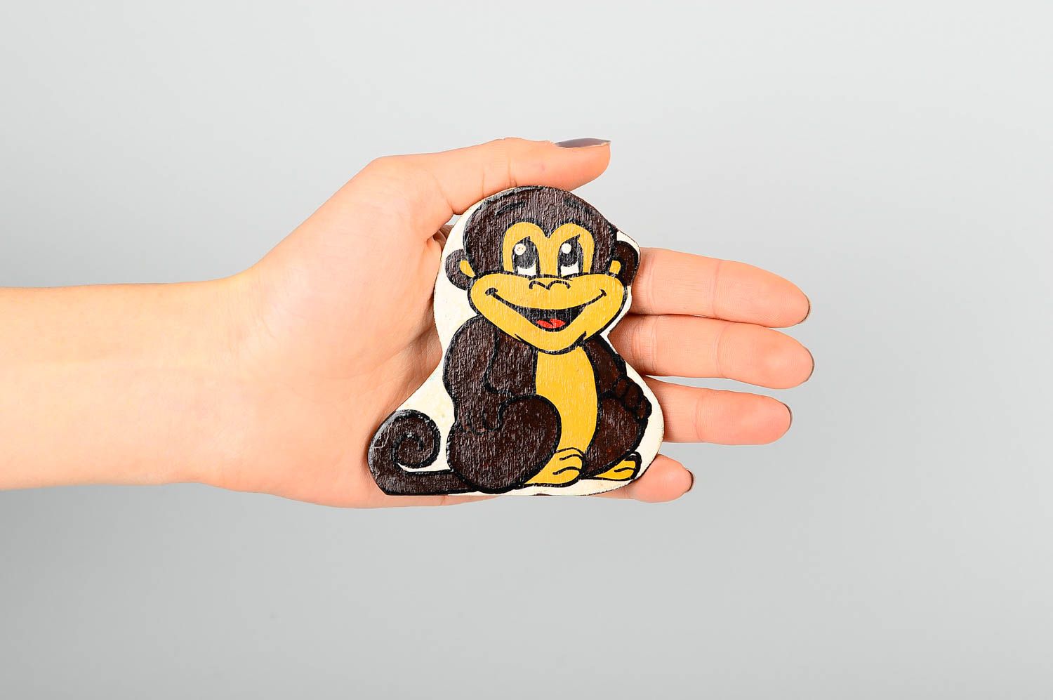 Магнит ручной работы декор для дома необычный подарок магнит обезьянка фото 2