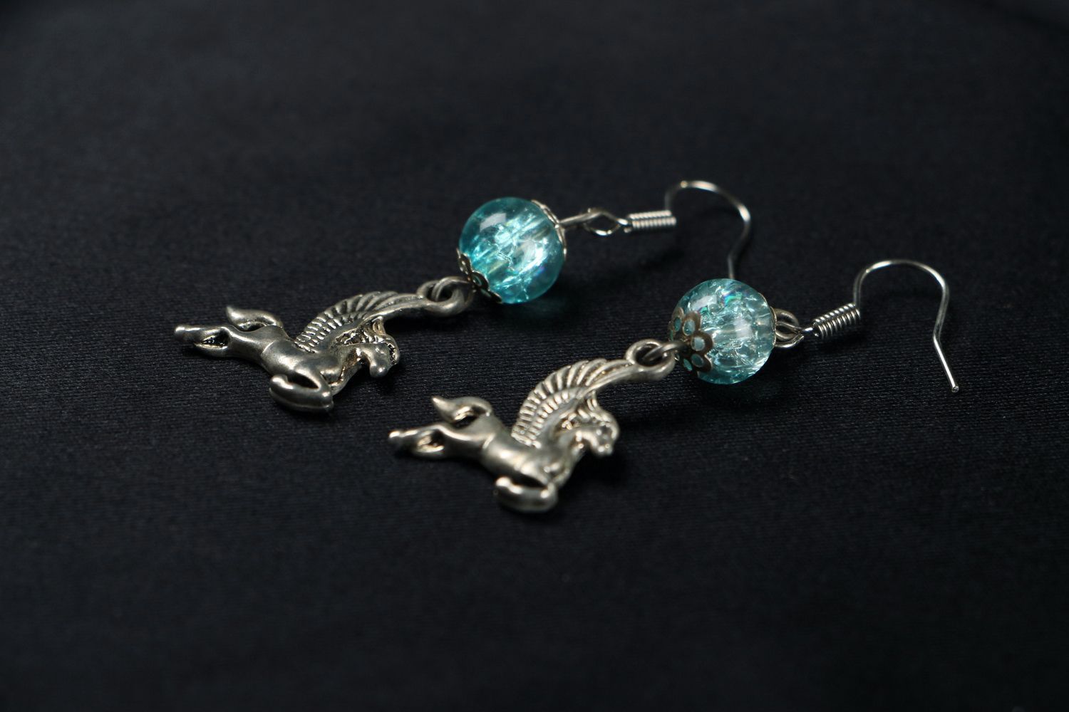 Earrings with crystal Pegasus photo 2