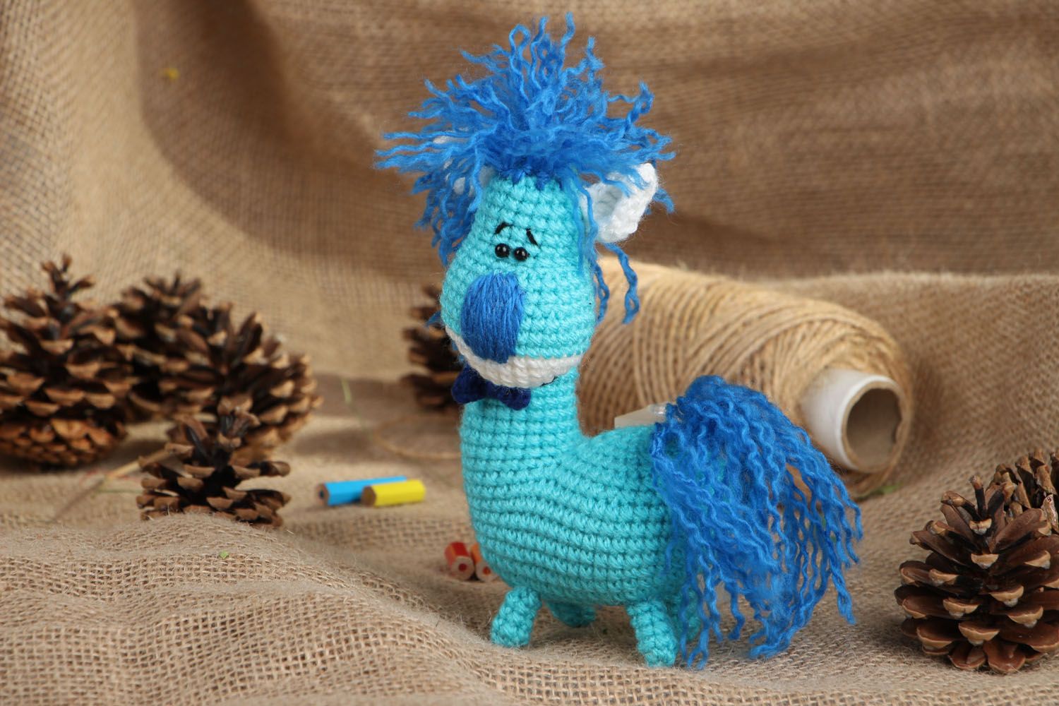 Brinquedo macio Cavalo azul foto 5