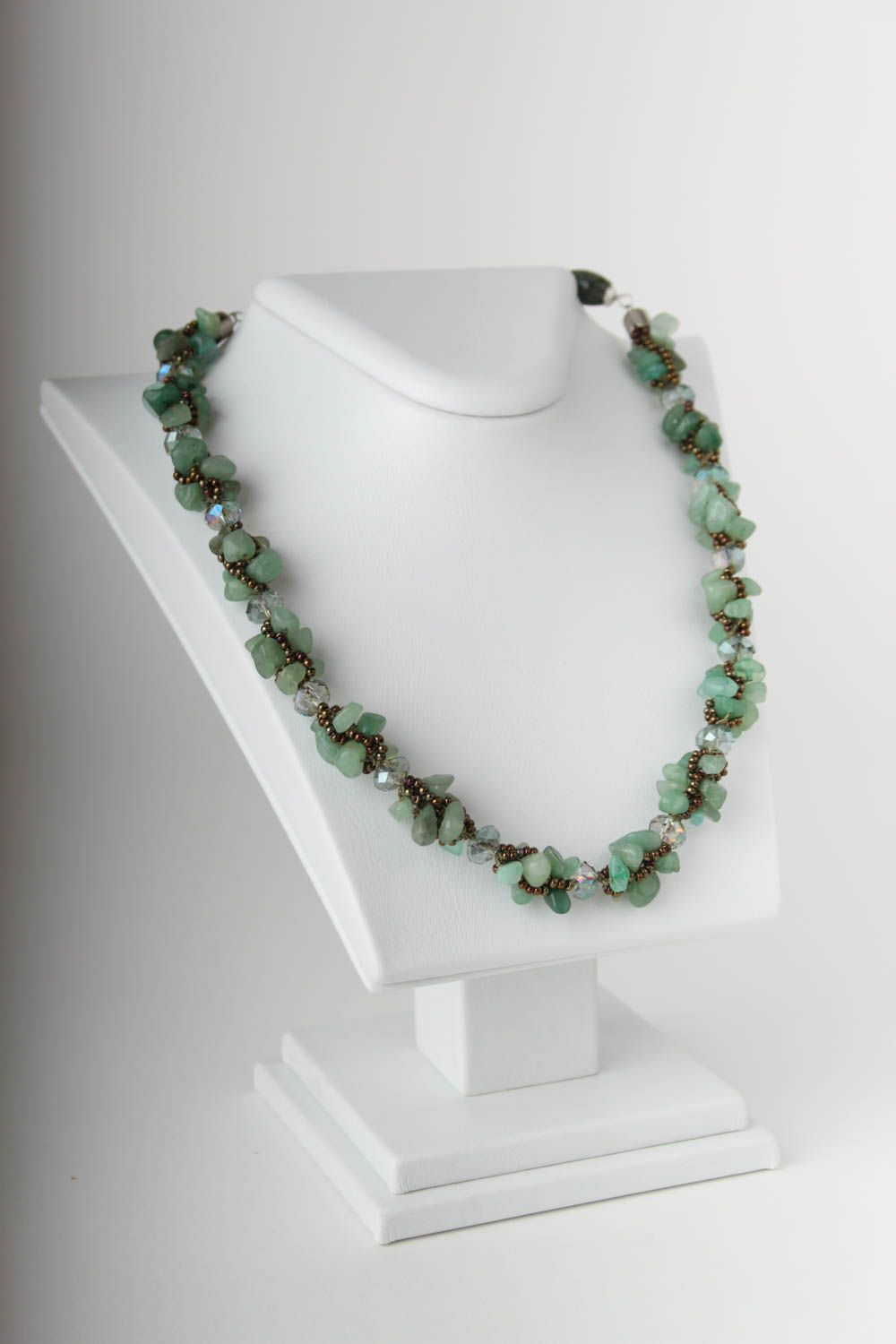 Handmade beaded necklace handmade necklace with natural stones stylish jewelry photo 1