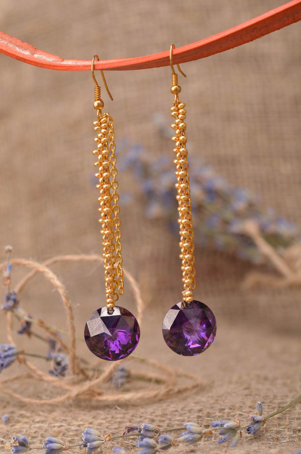 Stylish handmade beaded earrings gemstone earrings with beads jewelry designer photo 1