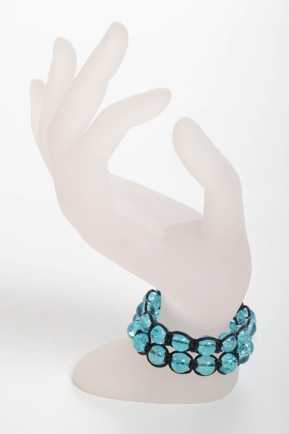 Bracelets textiles Bijoux fait main Accessoires femme 2 pièces perles en verre photo 2