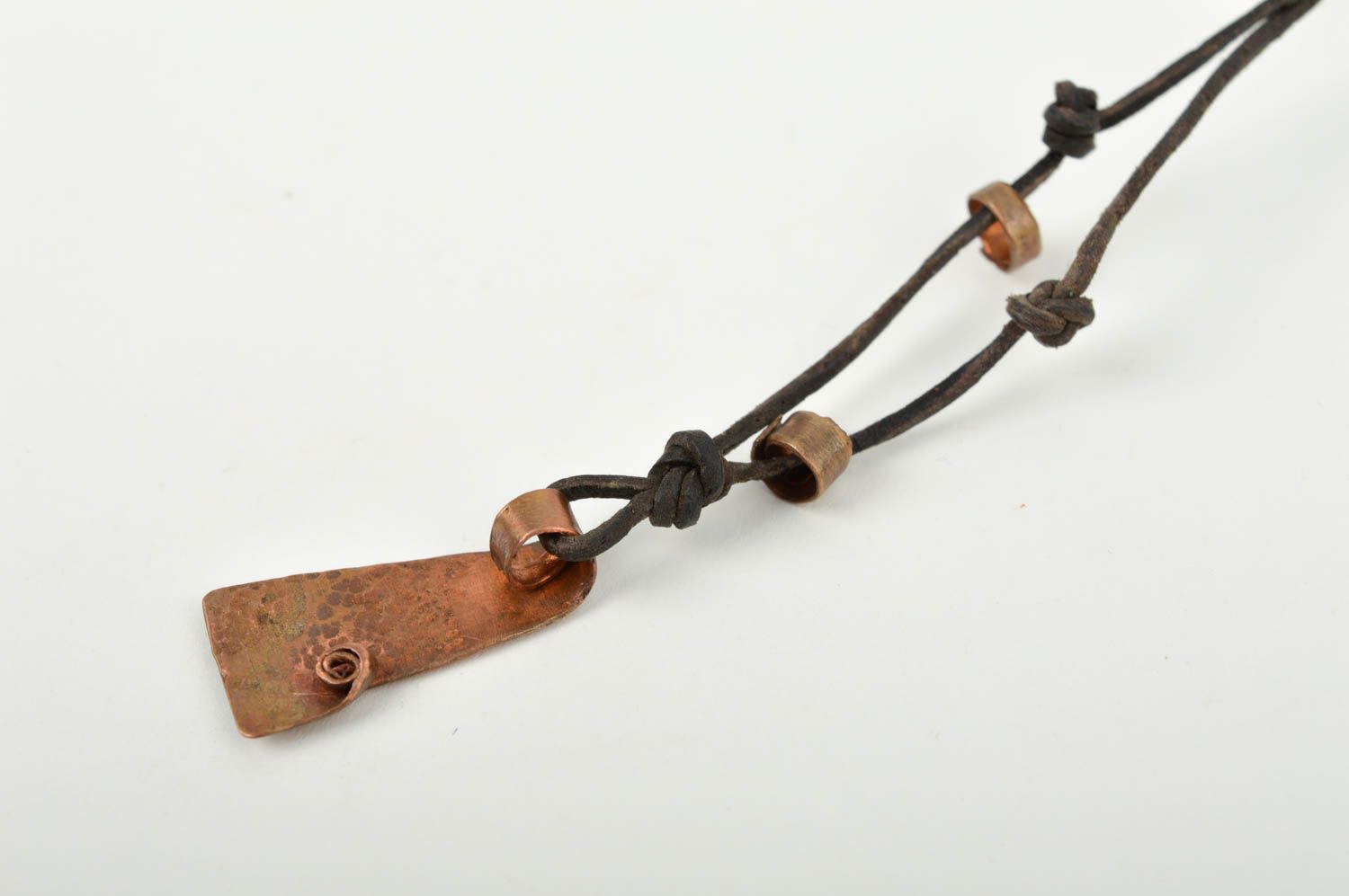 Handmade unusual pendant stylish copper pendant metal designer jewelry photo 4