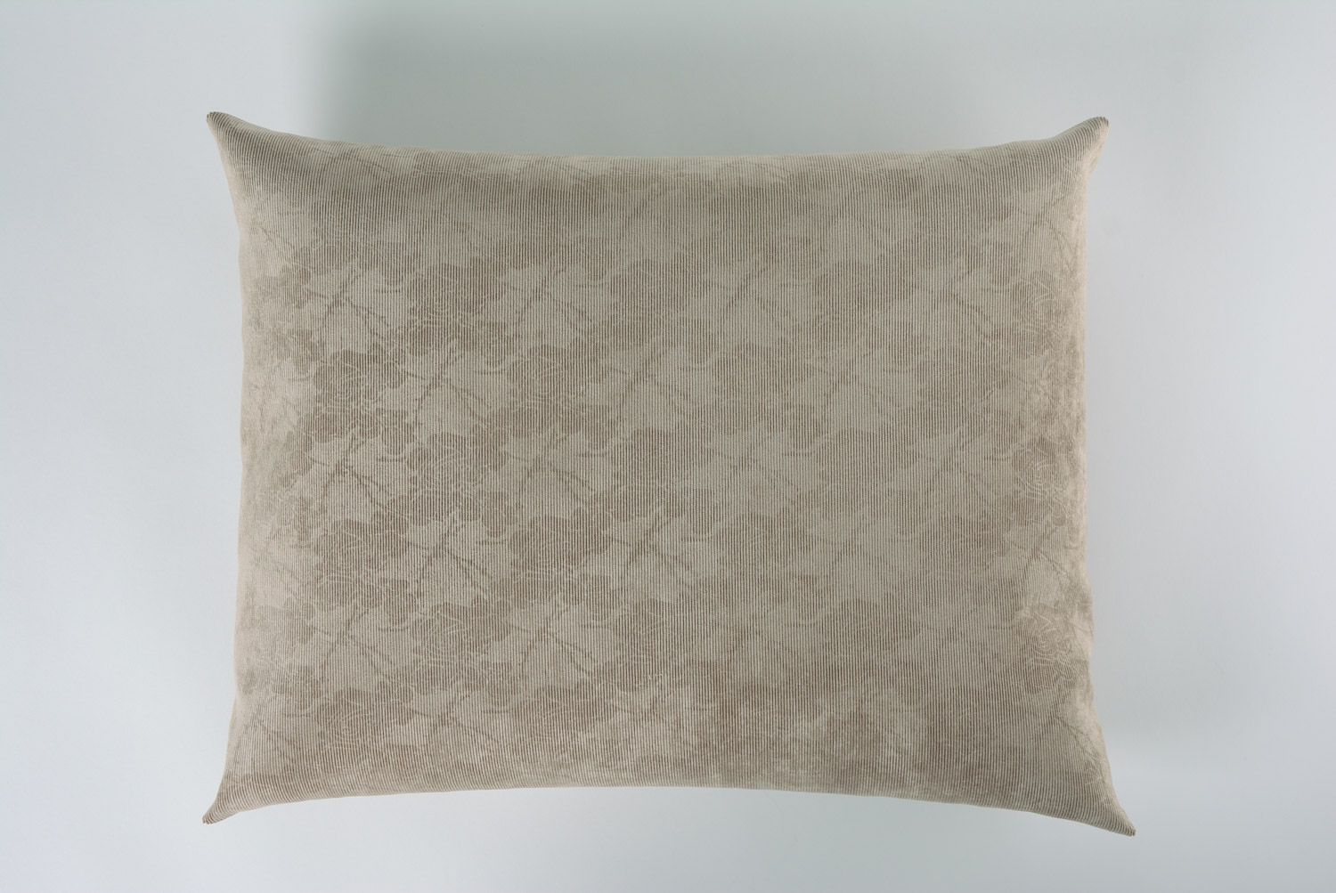 Grey handmade decorative tray cushion made of velvet and acrylic fabrics photo 5