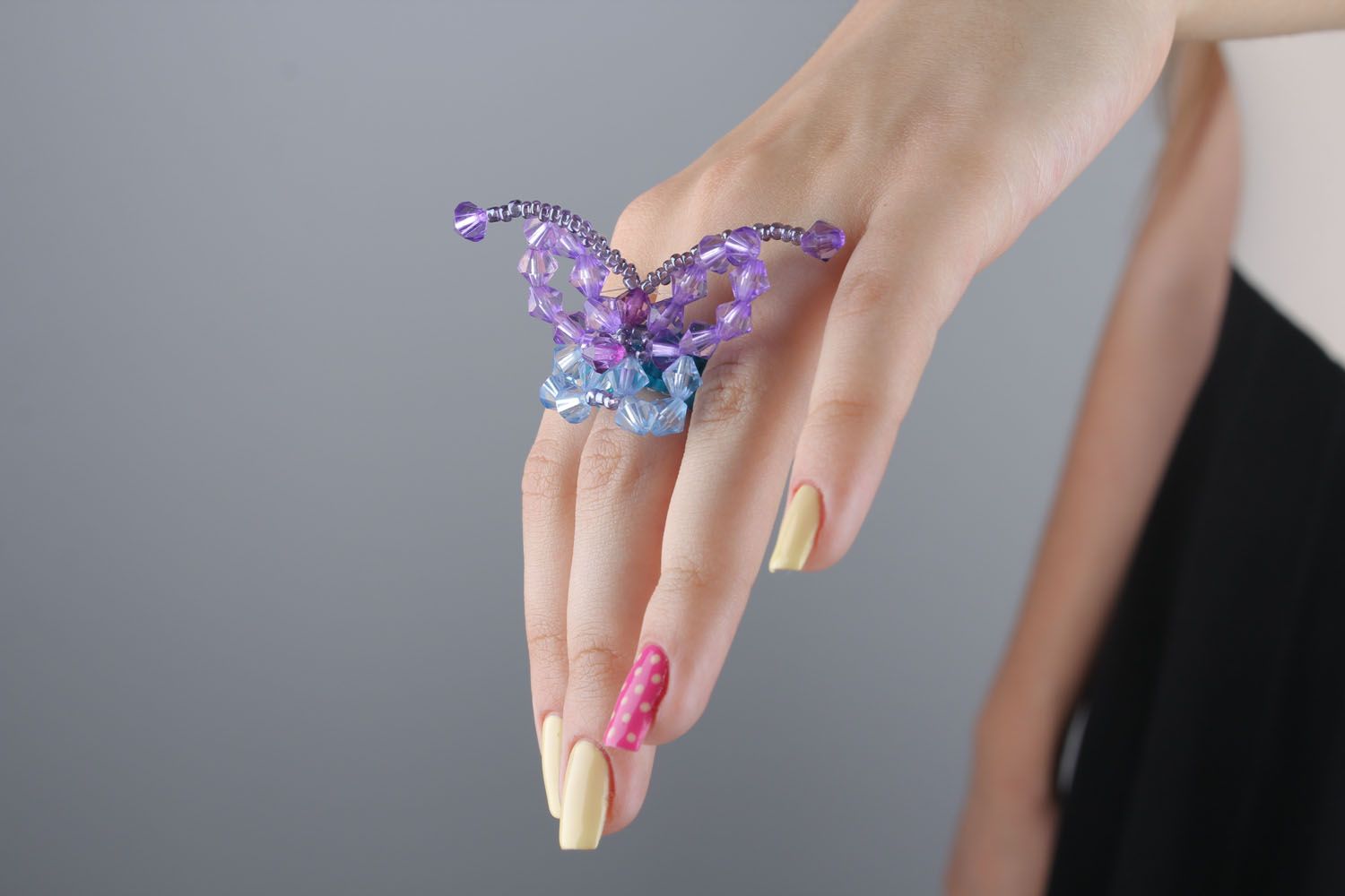 Ring aus Glasperlen Schmetterling foto 5