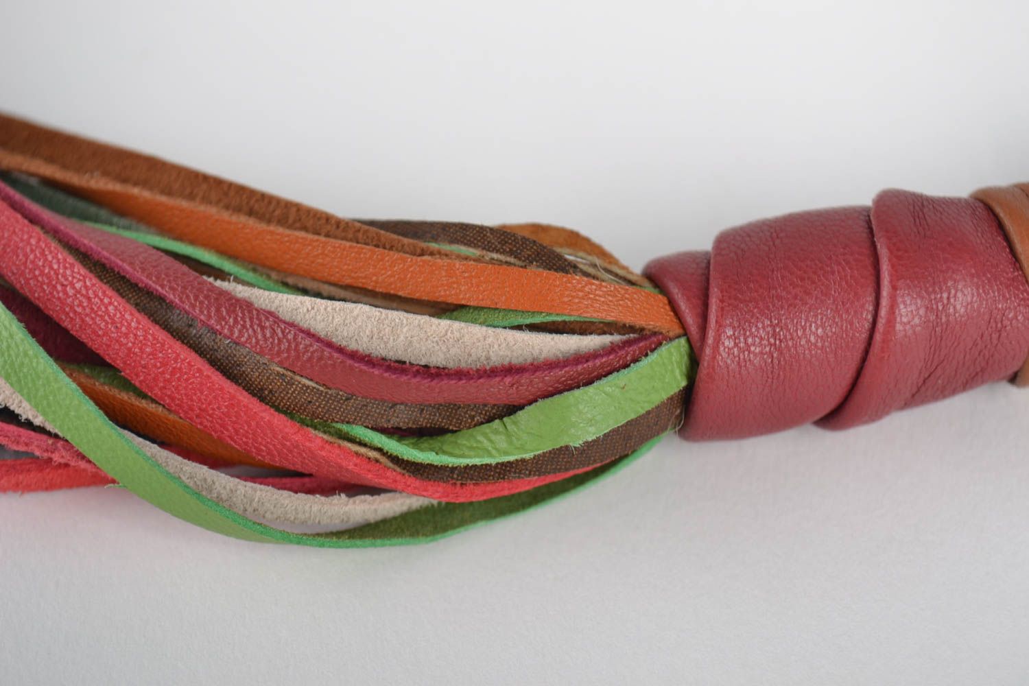 Collier en cuir multirang Bijou fait main multicolore Cadeau femme original photo 3