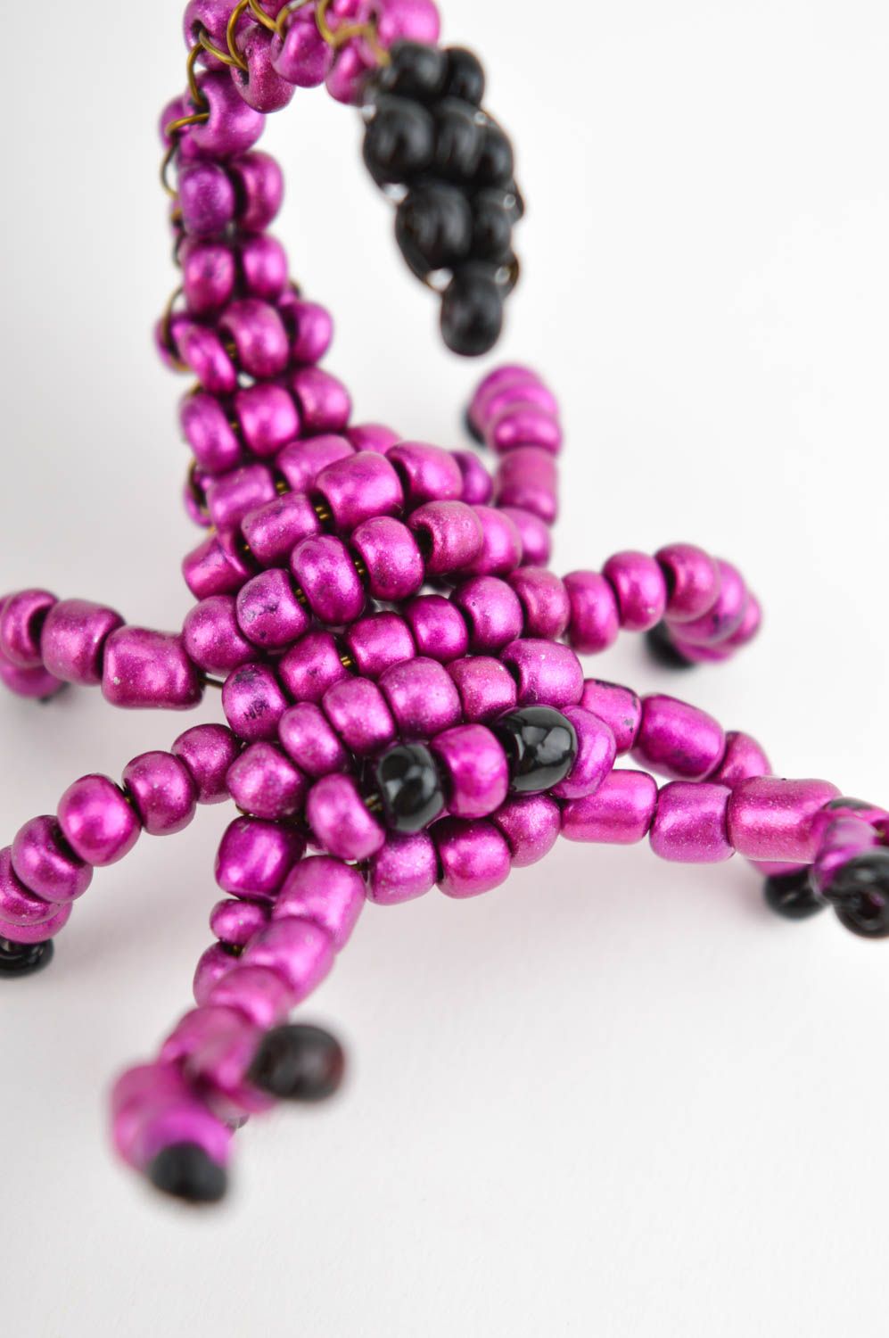 Handmade beaded figurine purple beaded scorpion beaded animals unusual gifts photo 4