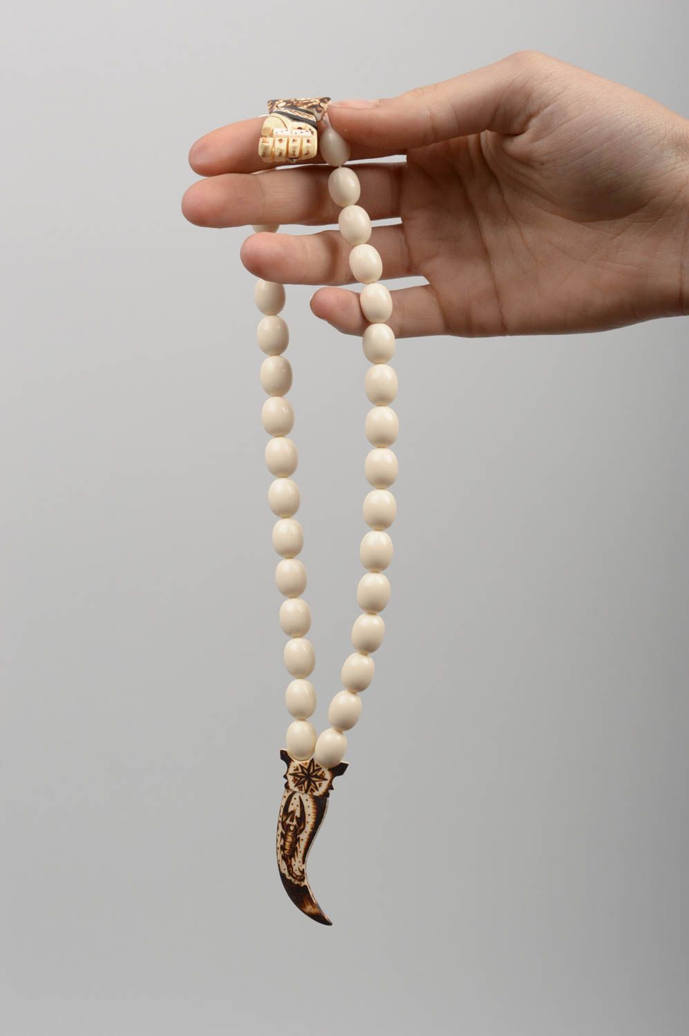 Handmade Männer Kette Accessoire für Männer religiöses Geschenk mit Glücks Hand  foto 5
