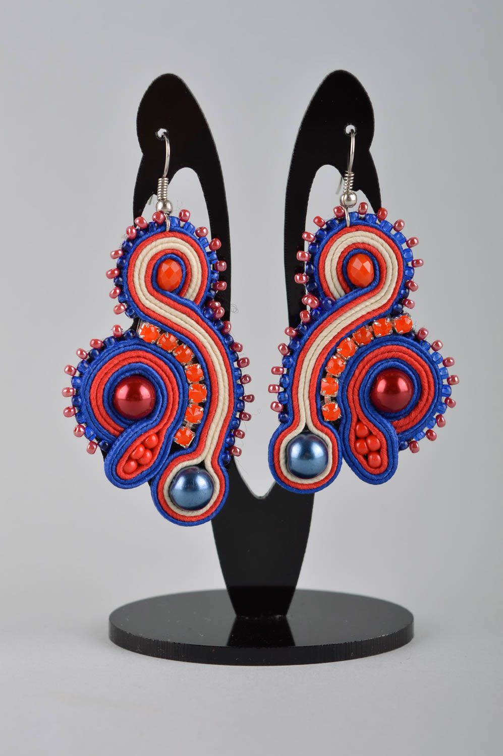 Beautiful handmade soutache earrings beaded earrings cool jewelry designs photo 2
