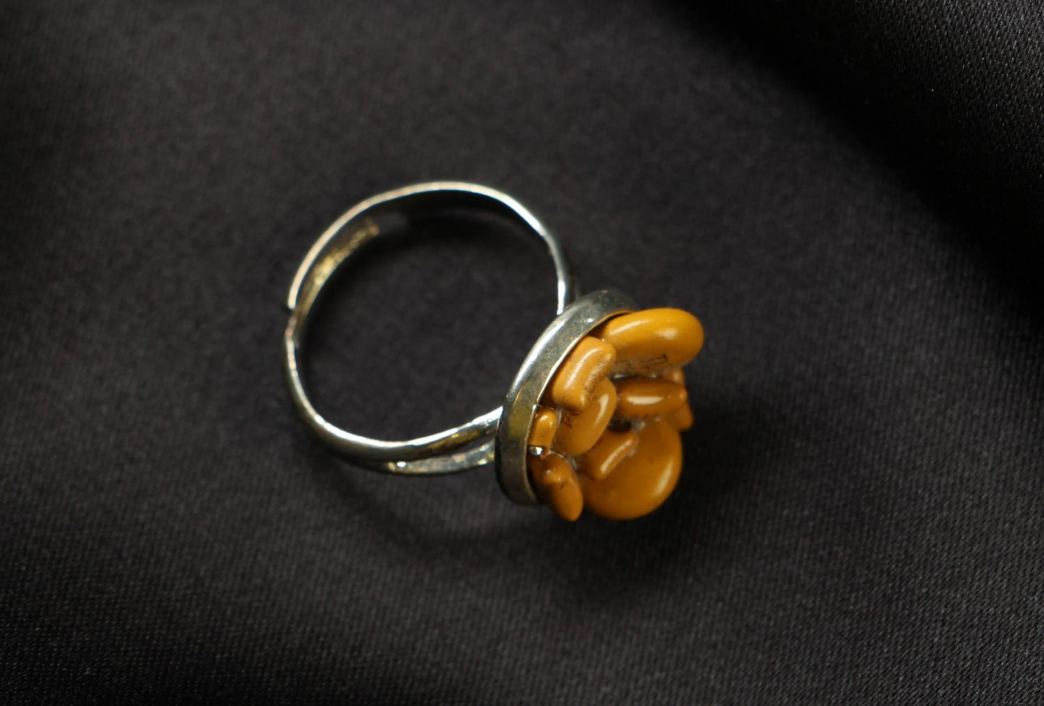 Кольцо металлическое в стиле киберпанк коричневое фото 2