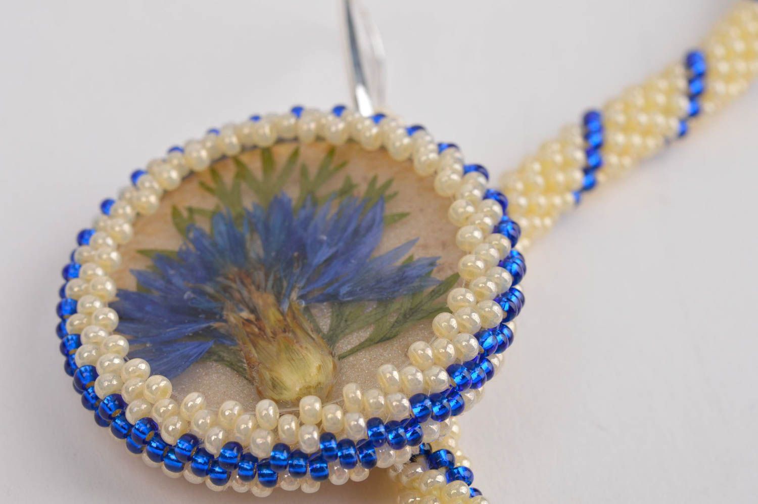 Handmade beaded cord necklace unusual designer necklace elegant jewelry photo 5