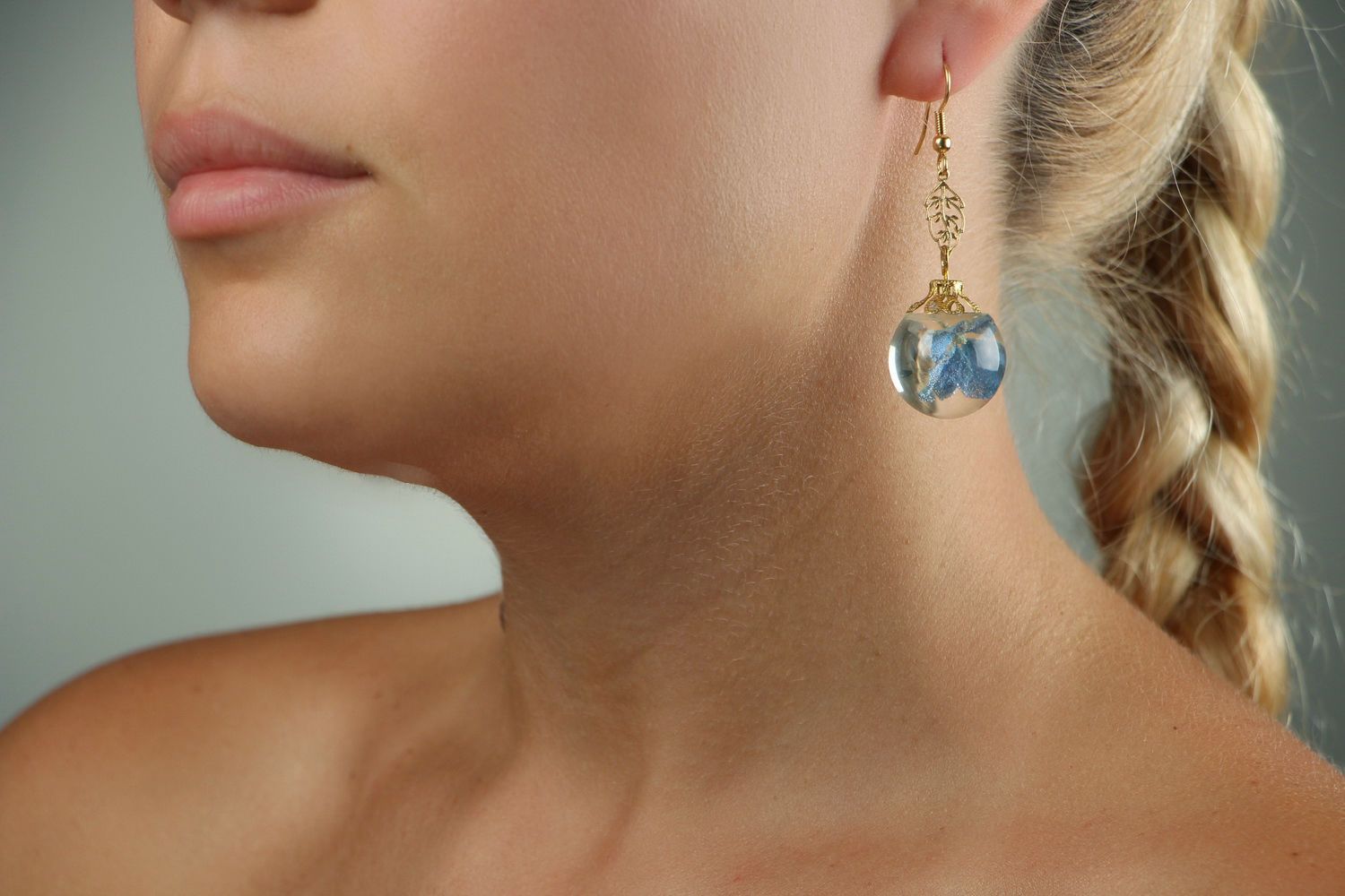 Earrings Hydrangea in a ball photo 4