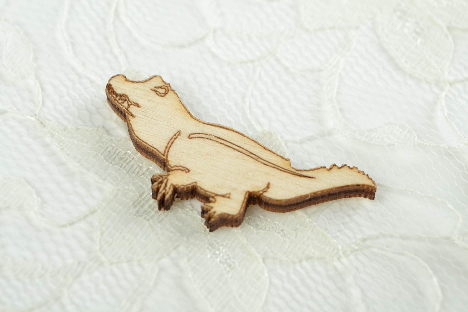 Handgemachte Holzrohling zum Bemalen Miniatur Figur Krokodil Holz Figur foto 1