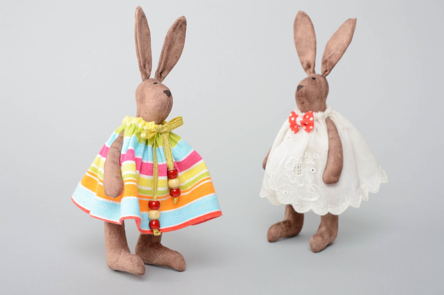 Handmade fabric toy Rabbit in Dress photo 5