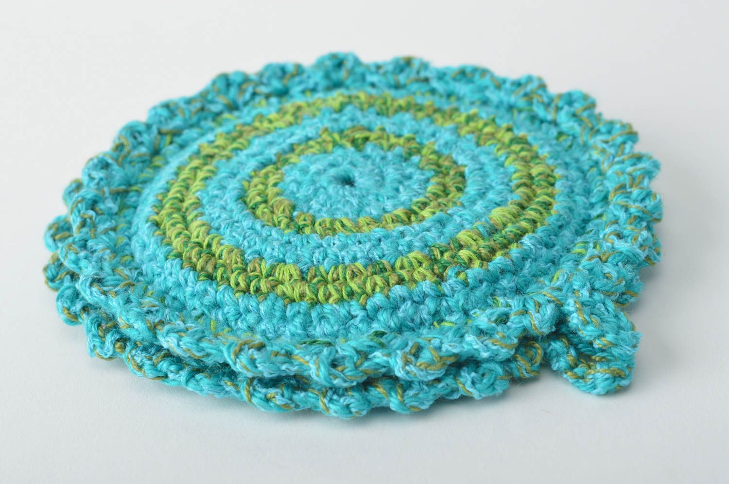 Manique au crochet faite main Textile de cuisine turquoise Accessoire cuisine photo 5