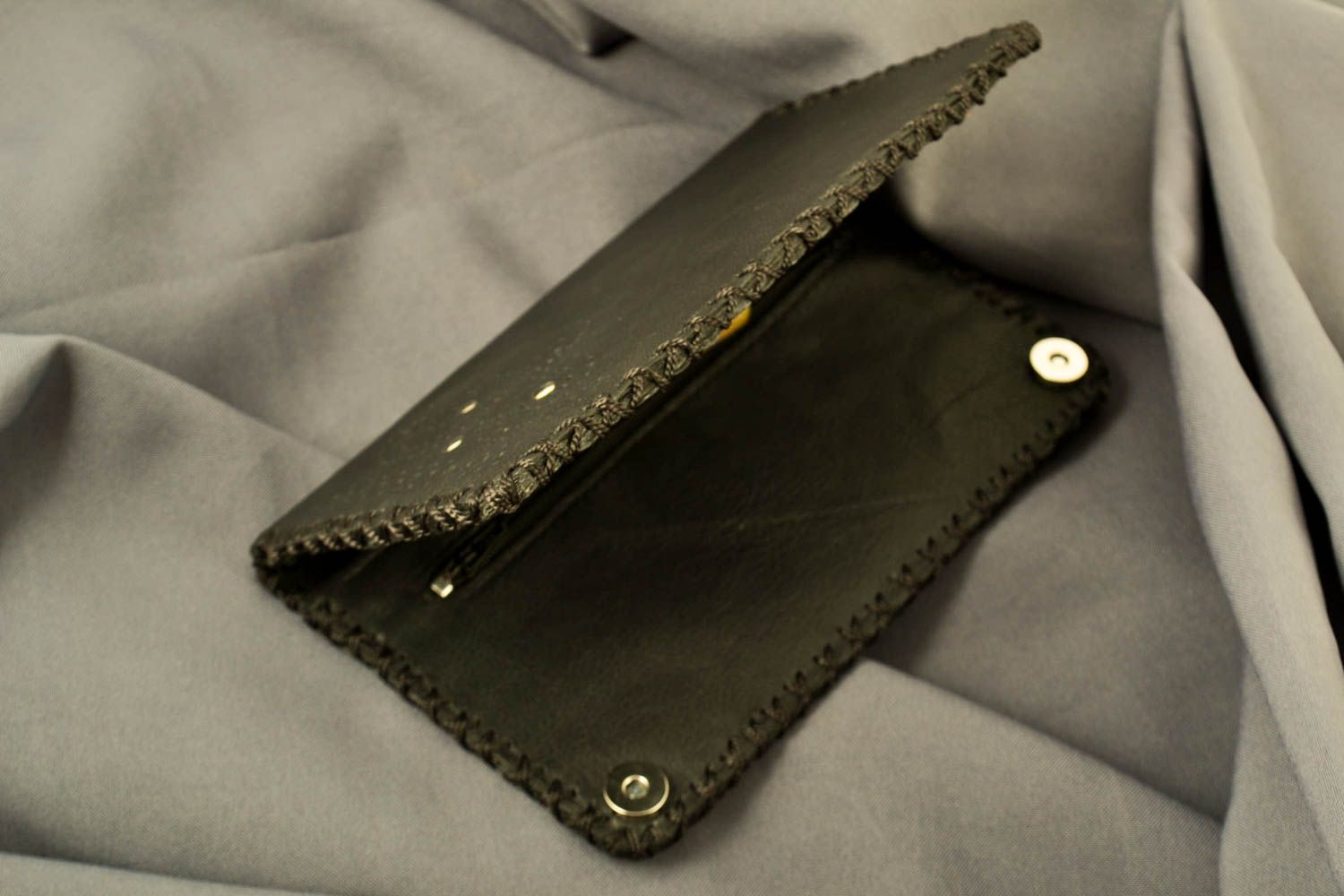 Monedero de cuero cartera de mujer hecha a mano regalo original foto 1
