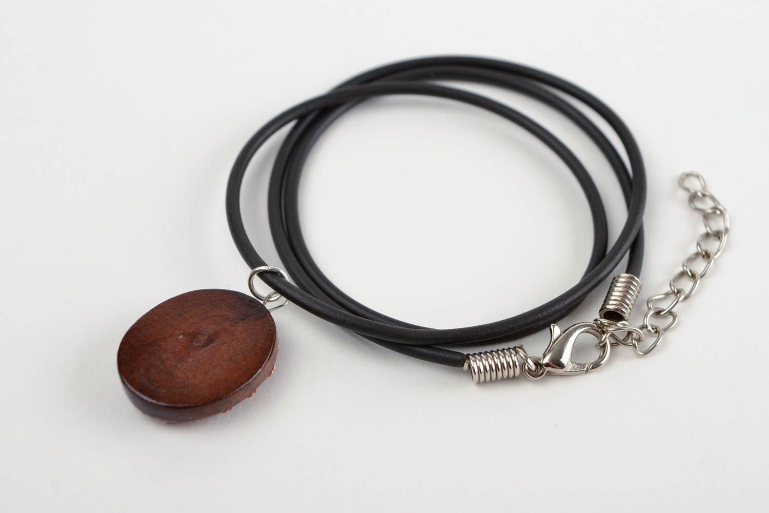 Anhänger aus Holz Schmuck handgemacht Holzanhänger Schmuck Halskette für Frauen foto 5