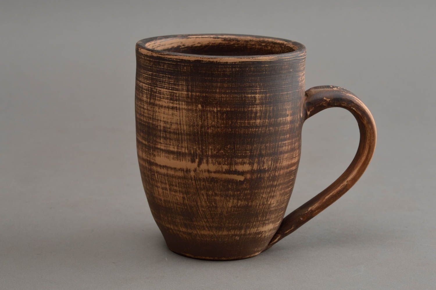 Large handmade ceramic mug with handle 10 oz, 0,62 lb photo 2