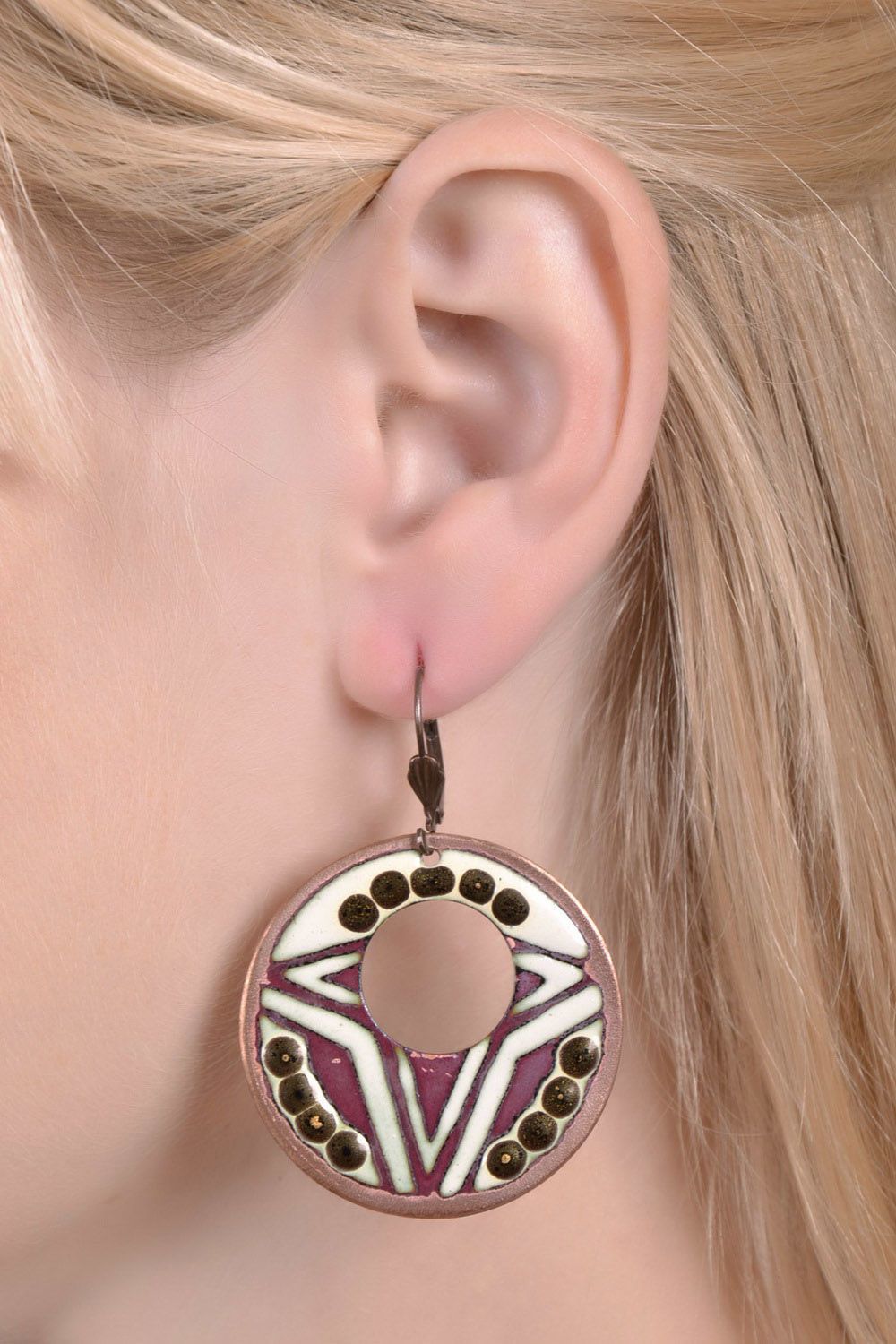 Copper Round Earrings  photo 4
