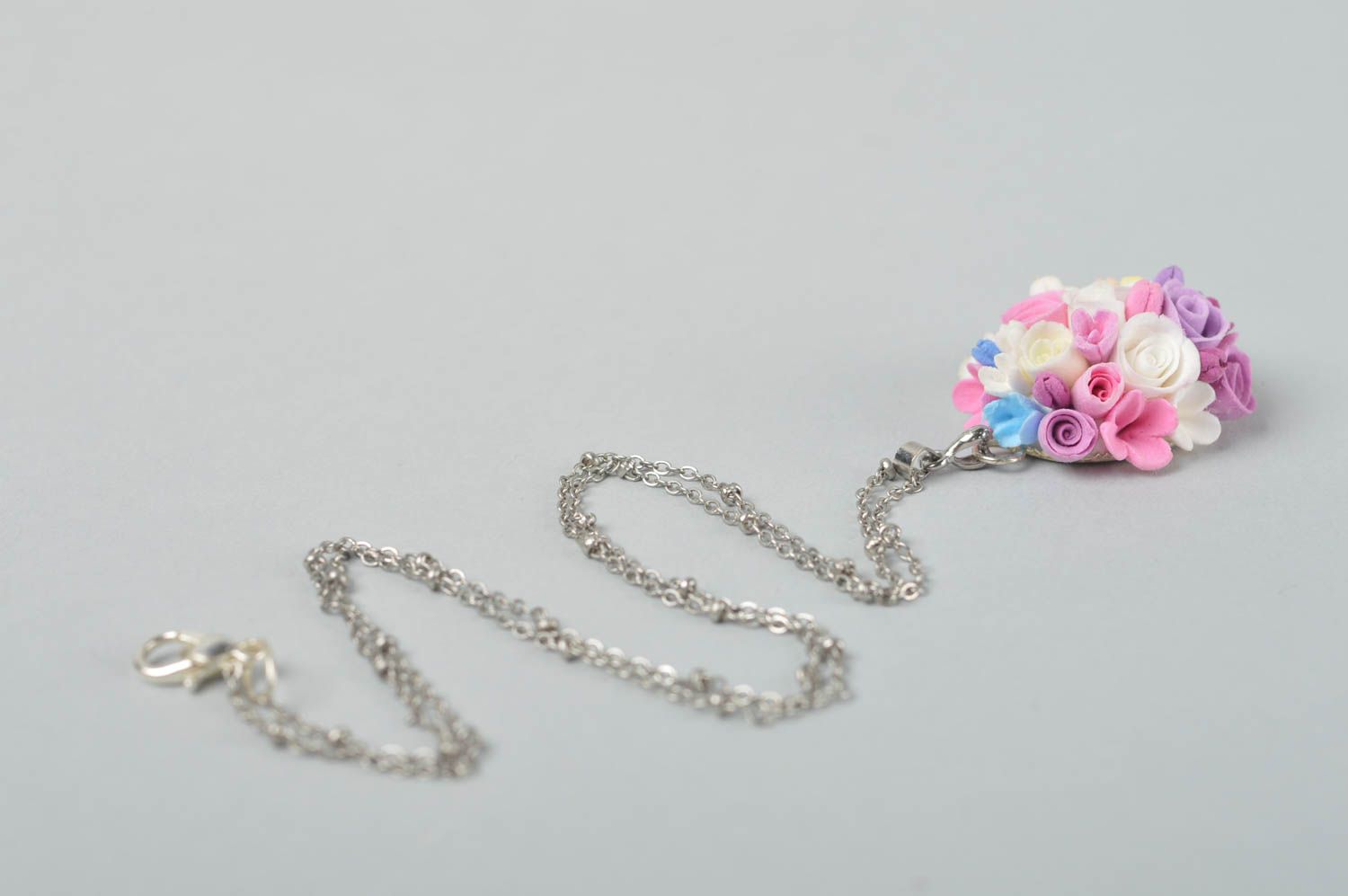 Handmade flower pendant plastic jewelry fashion bijouterie present for women photo 4