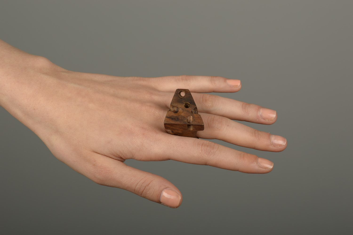 Handmade Ring aus Holz handmade Schmuck Modeschmuck Ring Schmuck Accessoire Käse foto 1
