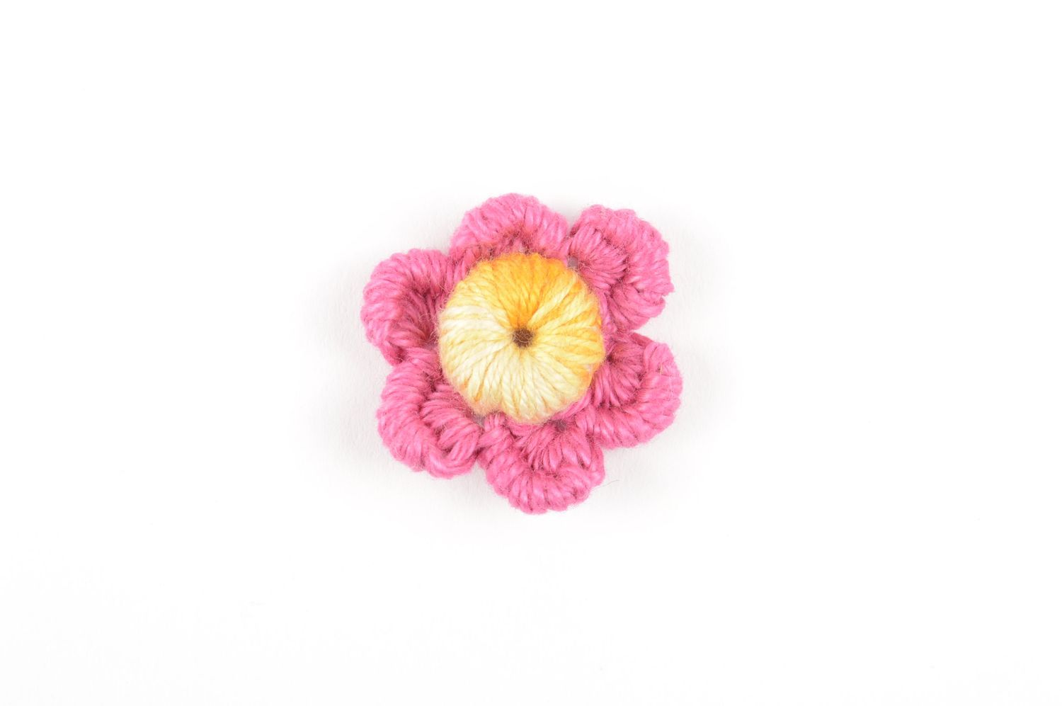 Fleur pour bijoux faite main Fourniture bijoux tricotée rose Loisirs créatifs photo 3