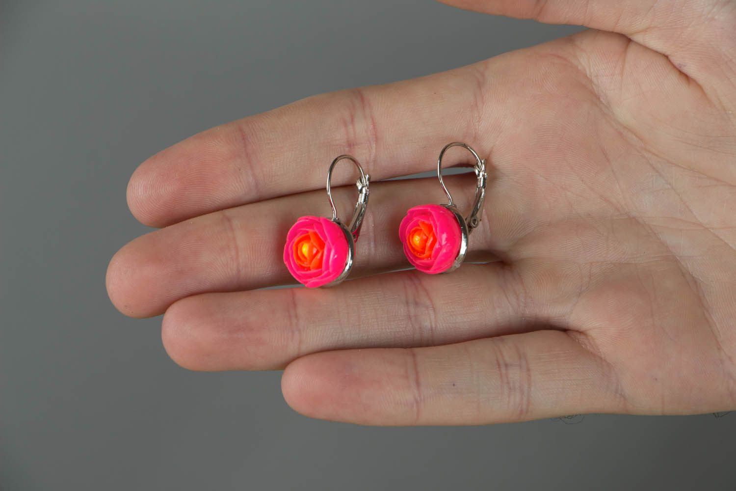 Bright polymer clay earrings  photo 4