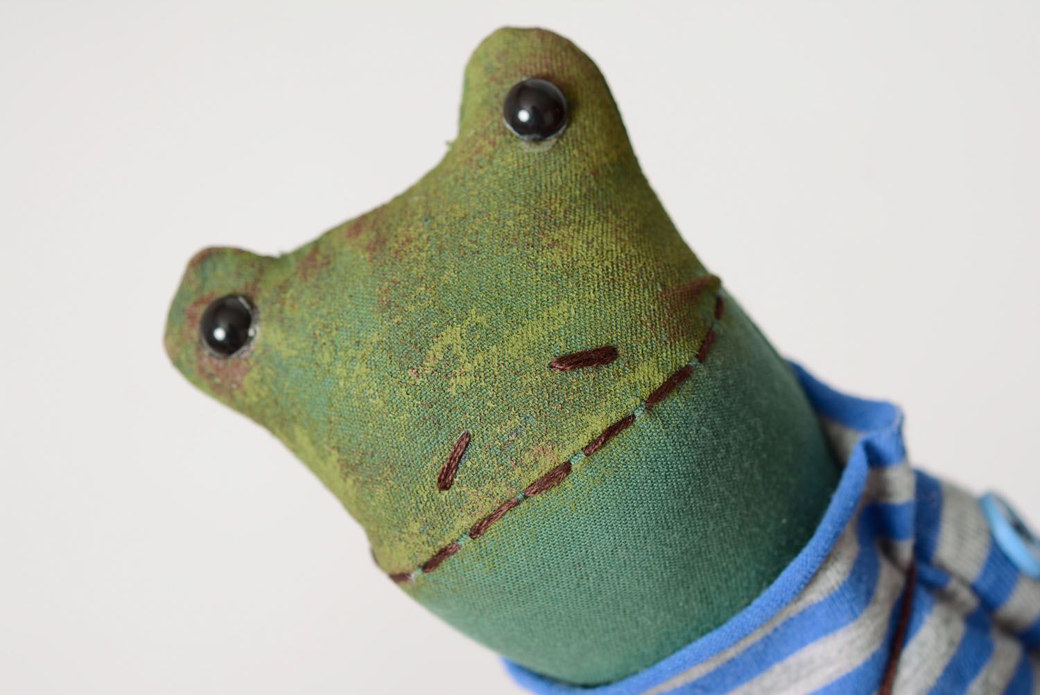 Fabric toy frog Fisherman Gennadiy  photo 2