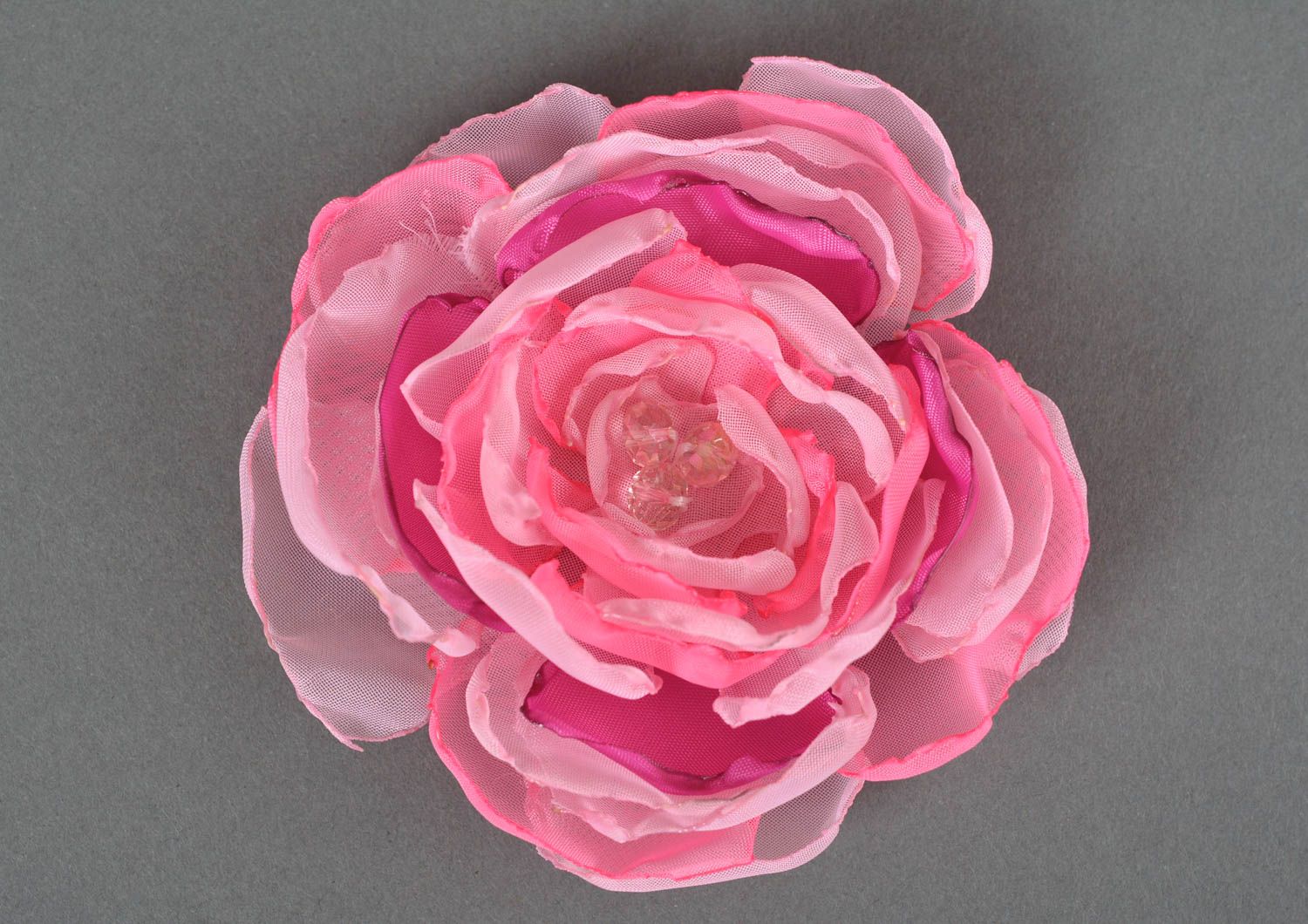 Украшение ручной работы резинка на волосы резинка с цветком розовый пион фото 5