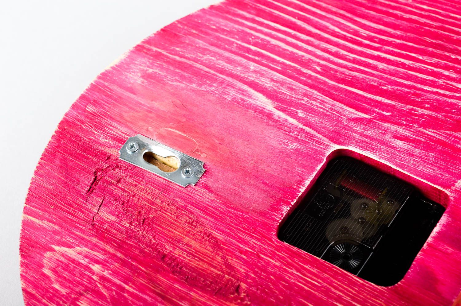 Деревянные часы ручной работы настенные часы розовые необычные часы яркие фото 5