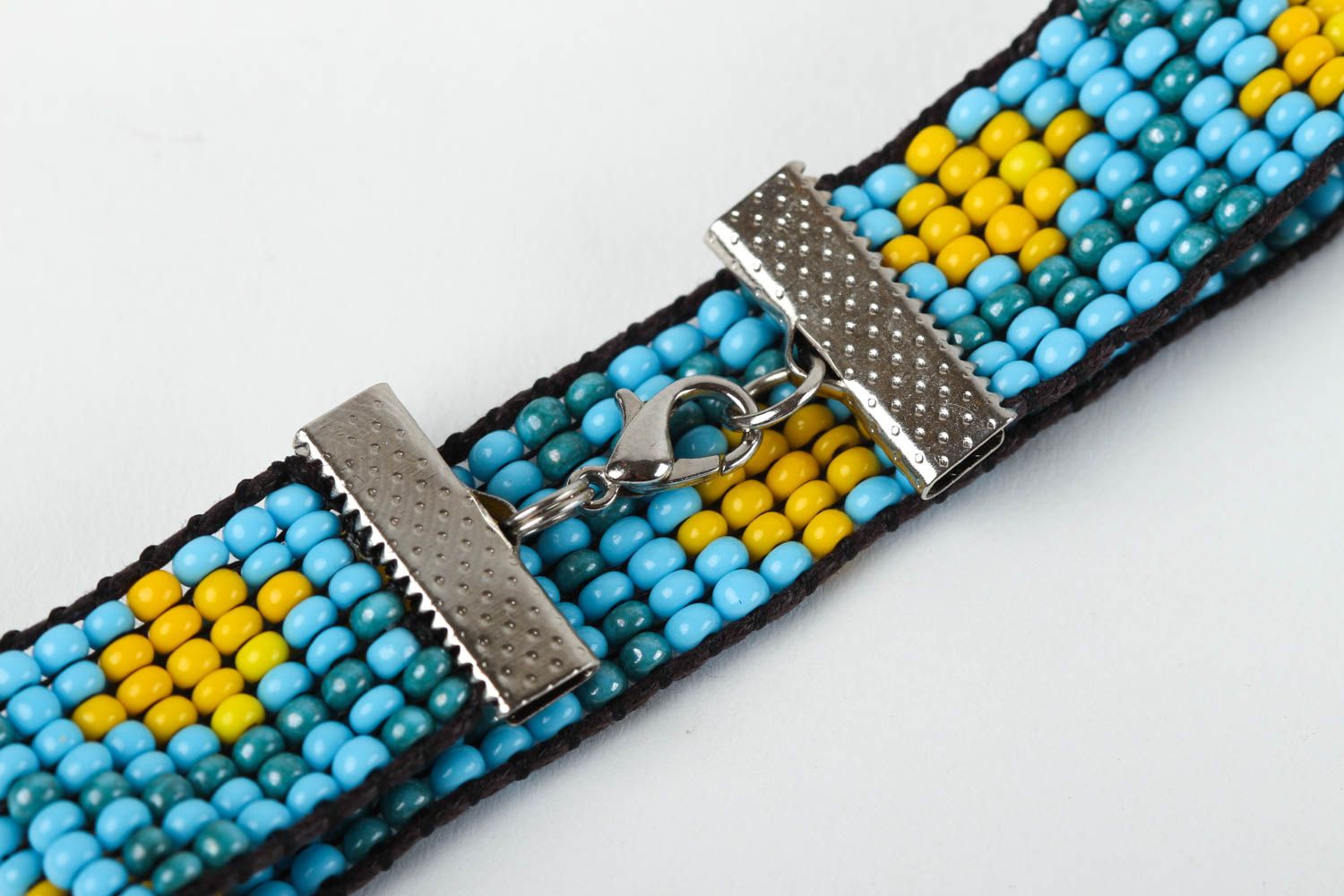 Blue beads line adjustable bracelet for young girls photo 4