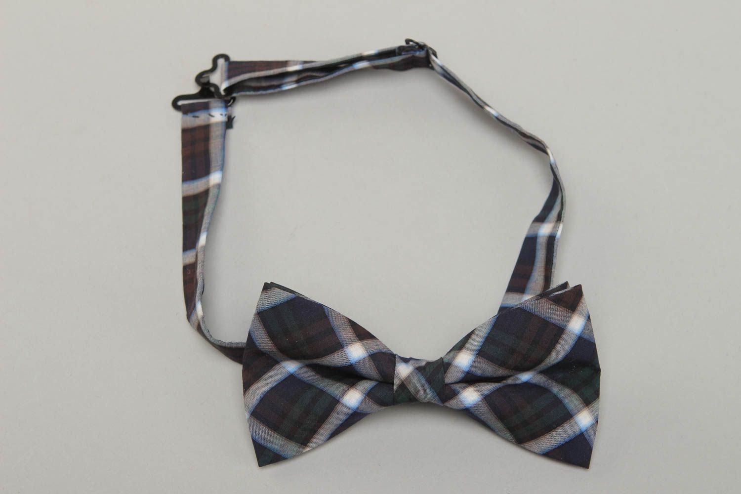 Checkered cotton bow tie photo 1