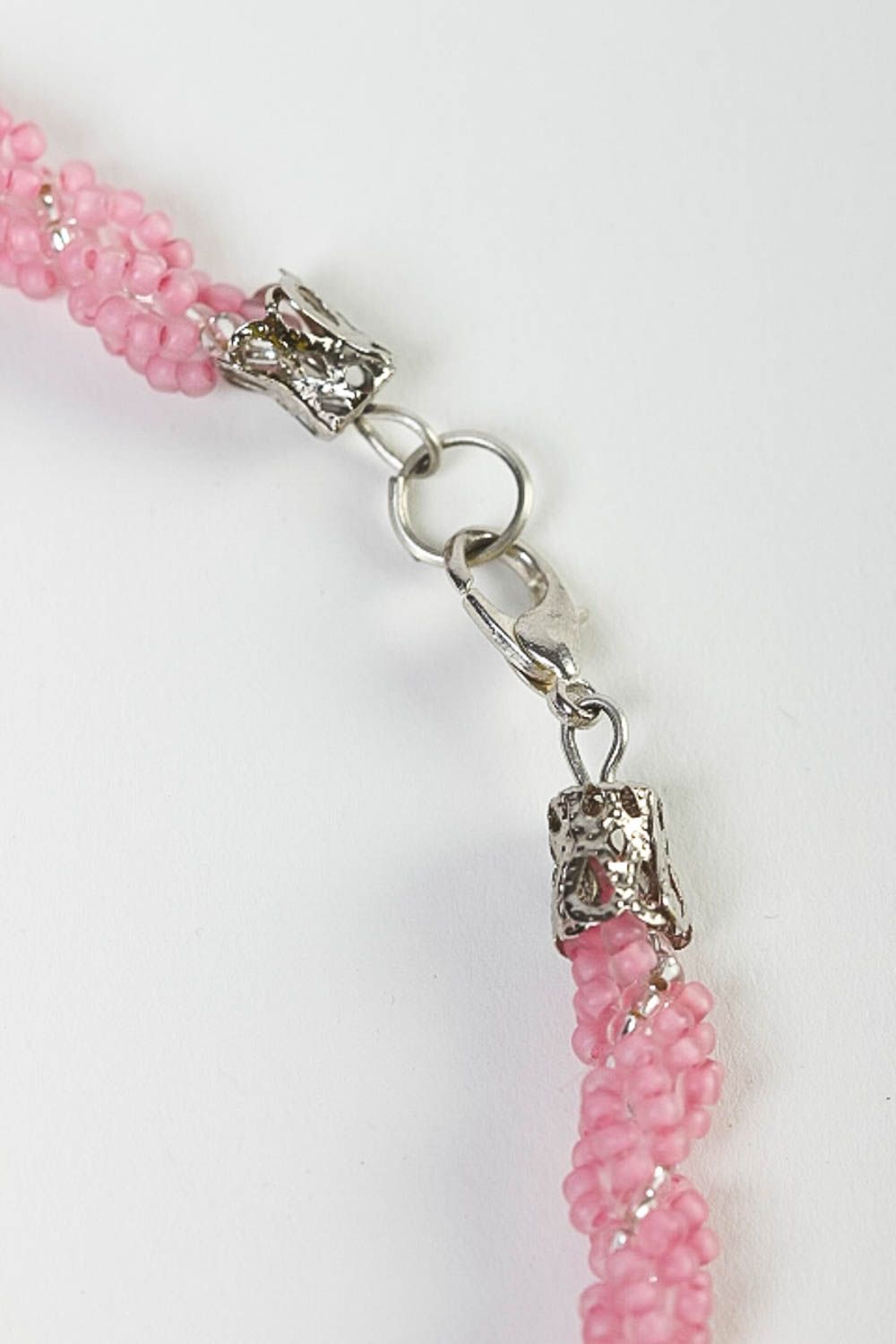 Розовый кулон ручной работы украшение на шею модная бижутерия с камнем фото 4