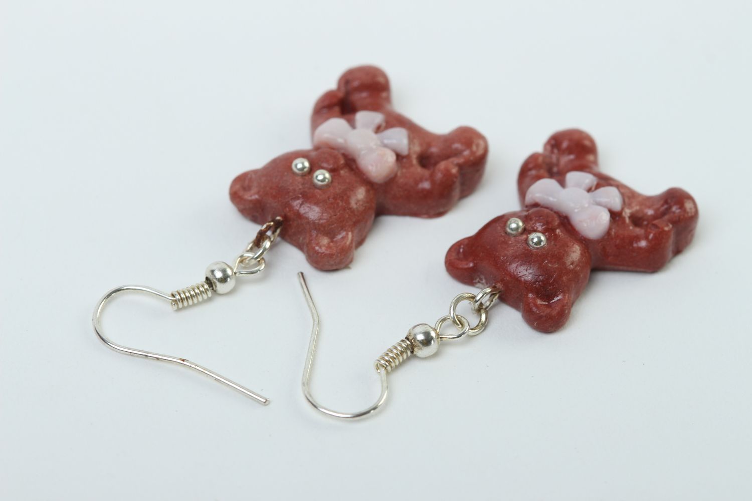Handmade bright earrings polymer clay earrings beautiful jewelry for kids photo 4