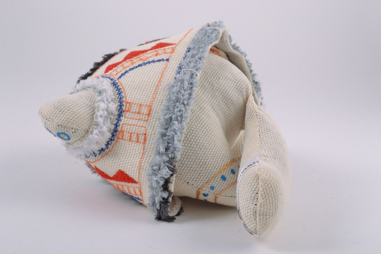 Scented handmade fabric soft toy filled with buckwheat husk Cat photo 2