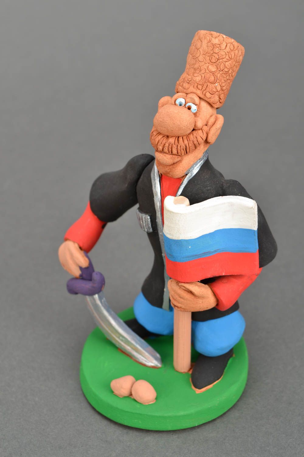 Clay statuette of the Cossack photo 3