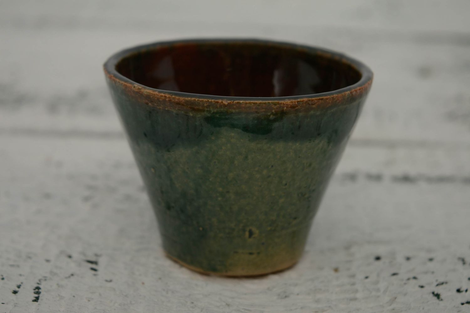 Ceramic shot glass painted with engobes 75 ml photo 1