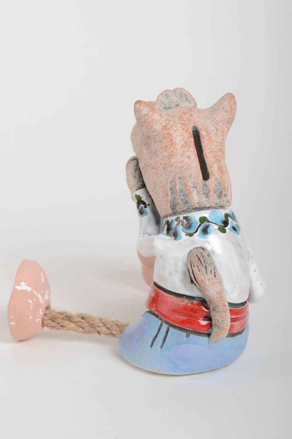 Kinder Spardose handgemachte Keramik Geschenk für Kinder Ton Deko bunt Wolf foto 5