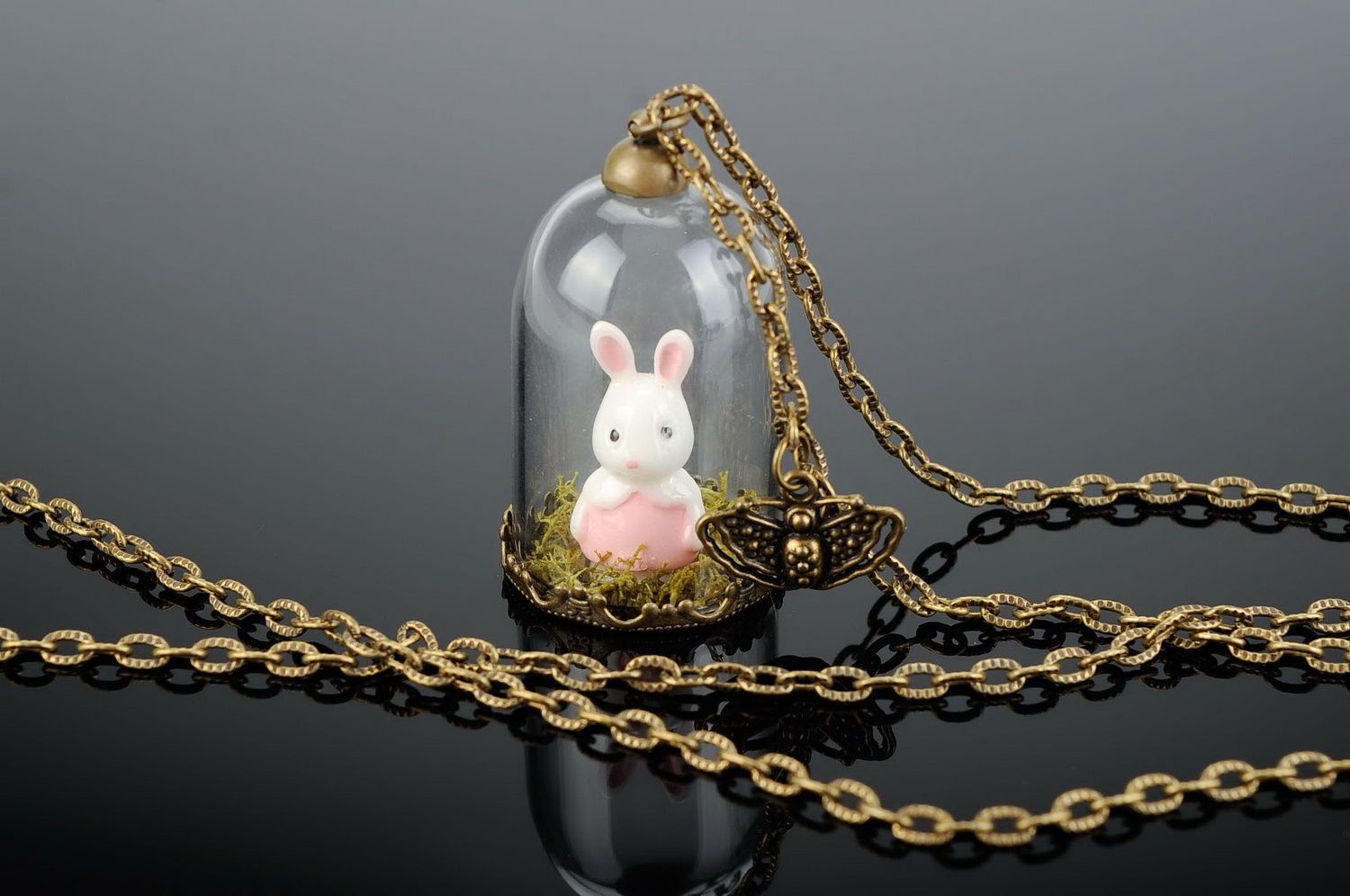 Pendant with rabbit inside of bottle photo 2