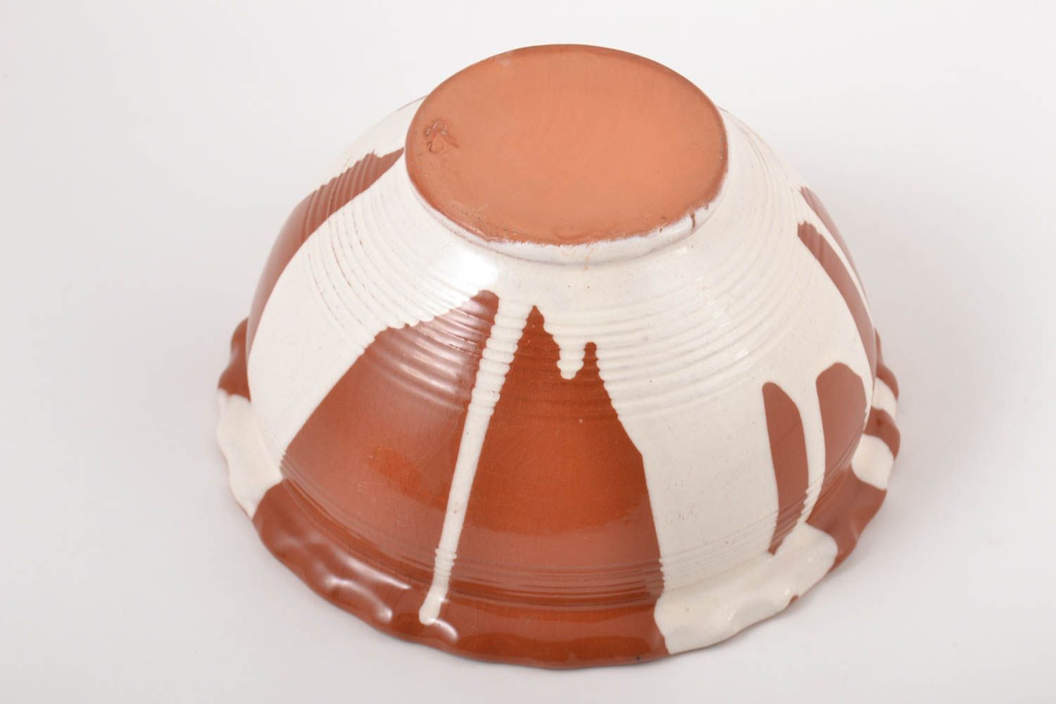 Handmade ceramic bowl painted clay bowl 2 litres clay dishware kitchen pottery  photo 2