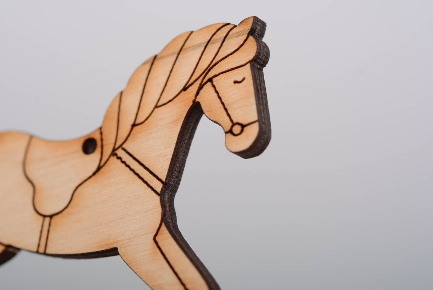 Peça em branco artesanal para criatividade de madeira contraplacada  Cavalo de madeira foto 5