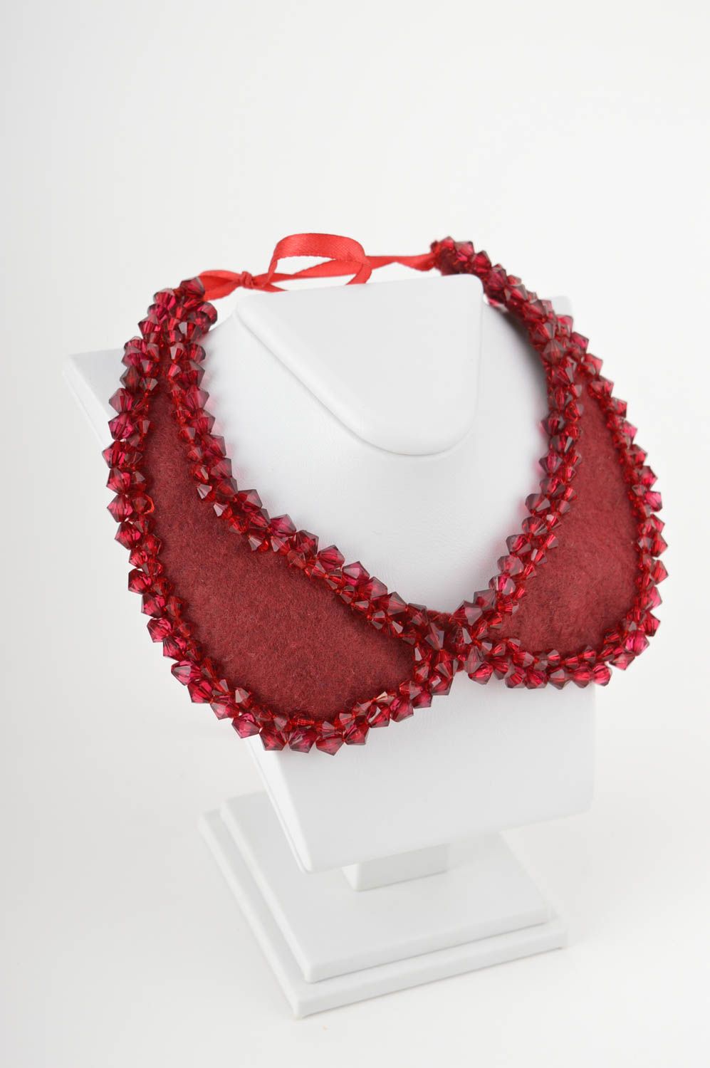 Unusual handmade beaded collar removable textile collar fashion trends photo 2
