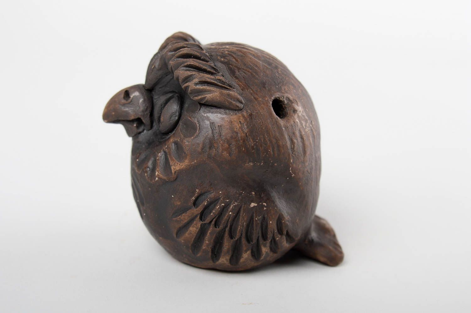 Свистулька из глины хенд мейд керамическая свистулька сова глиняная игрушка фото 4