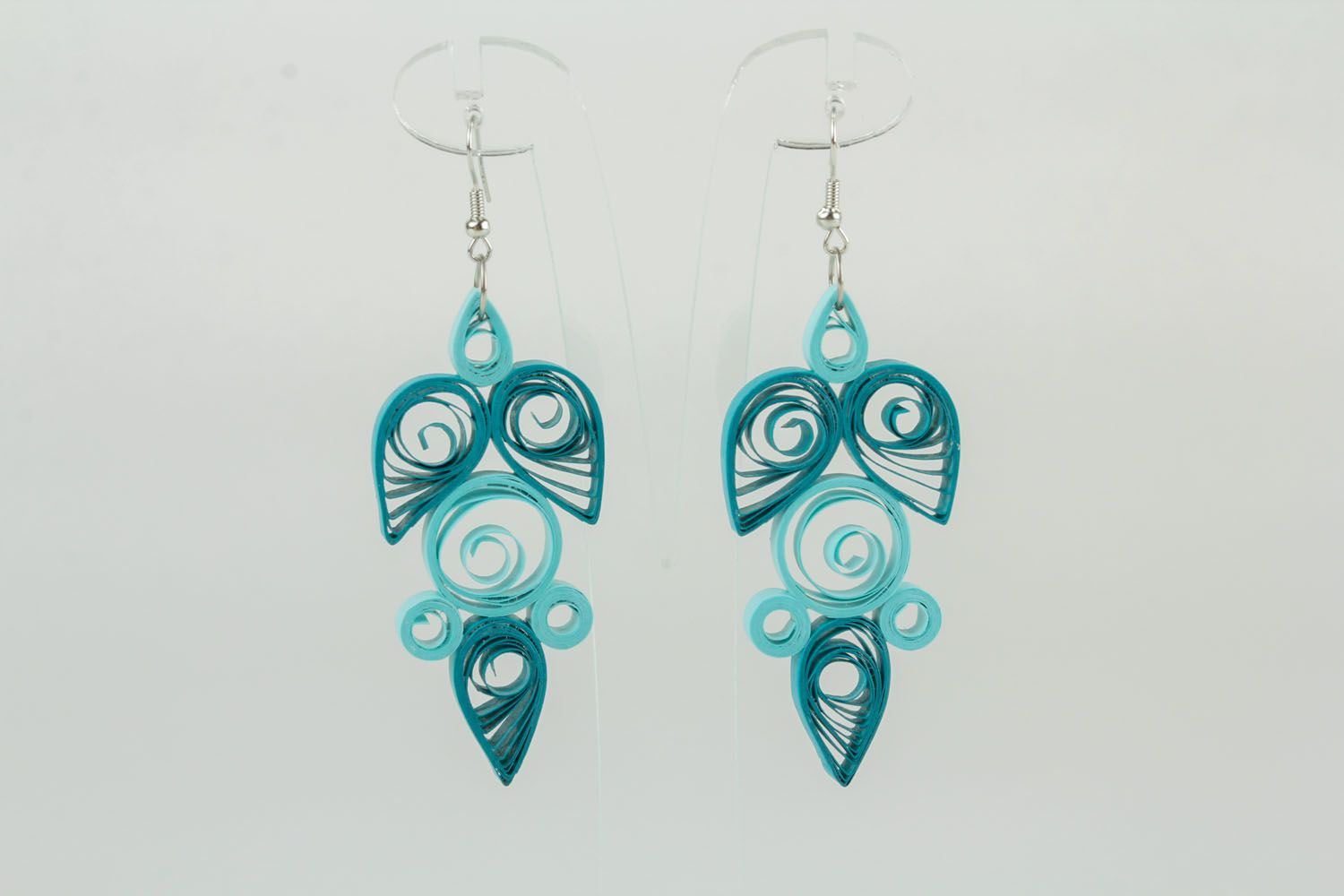 Large earrings made using quilling technique photo 2