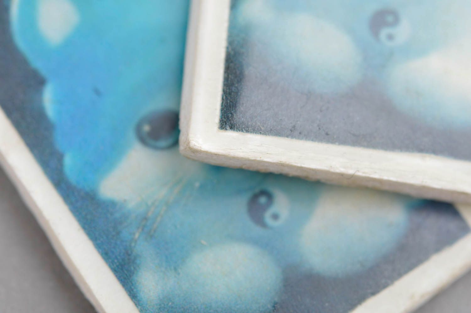 Украшение ручной работы красивые серьги с котами модные серьги голубые фото 5